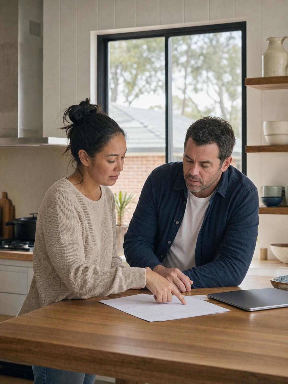 A couple talking through a decision together at home